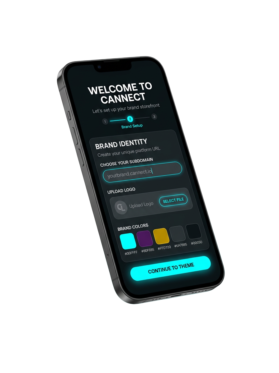 Cannabis brand pop-up onboarding screen — white-label cannabis pop-up software
